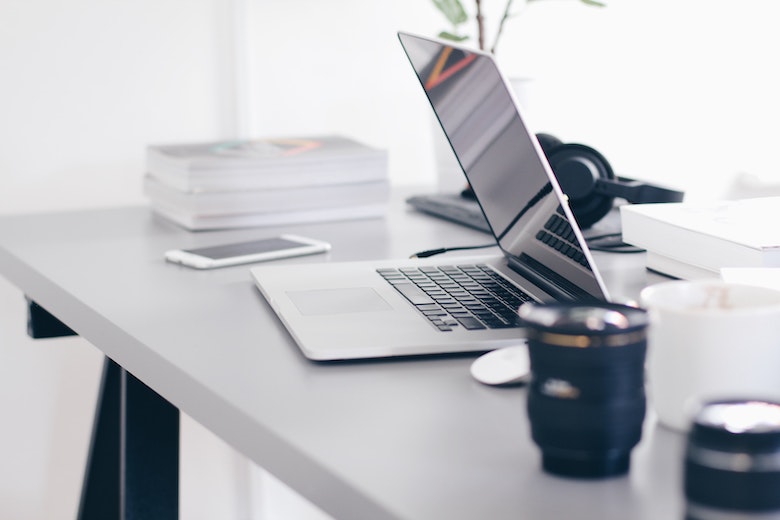 laptop on a desk